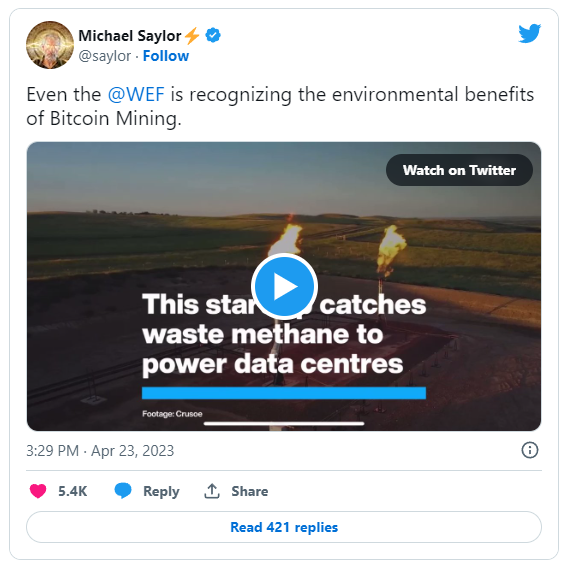 WEF's Video Sparks Debate on Environmental Benefits of Bitcoin Mining